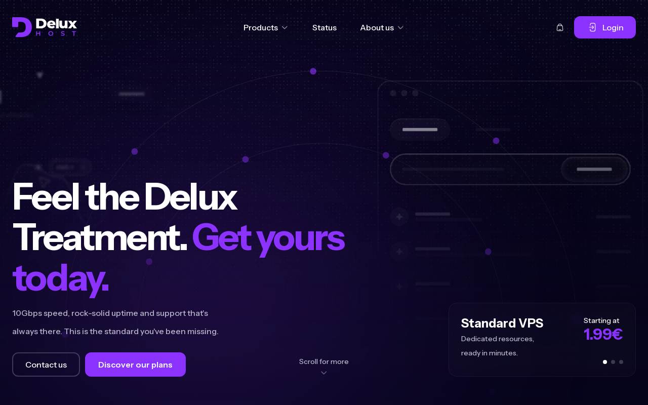 DeluxHost 官网截图